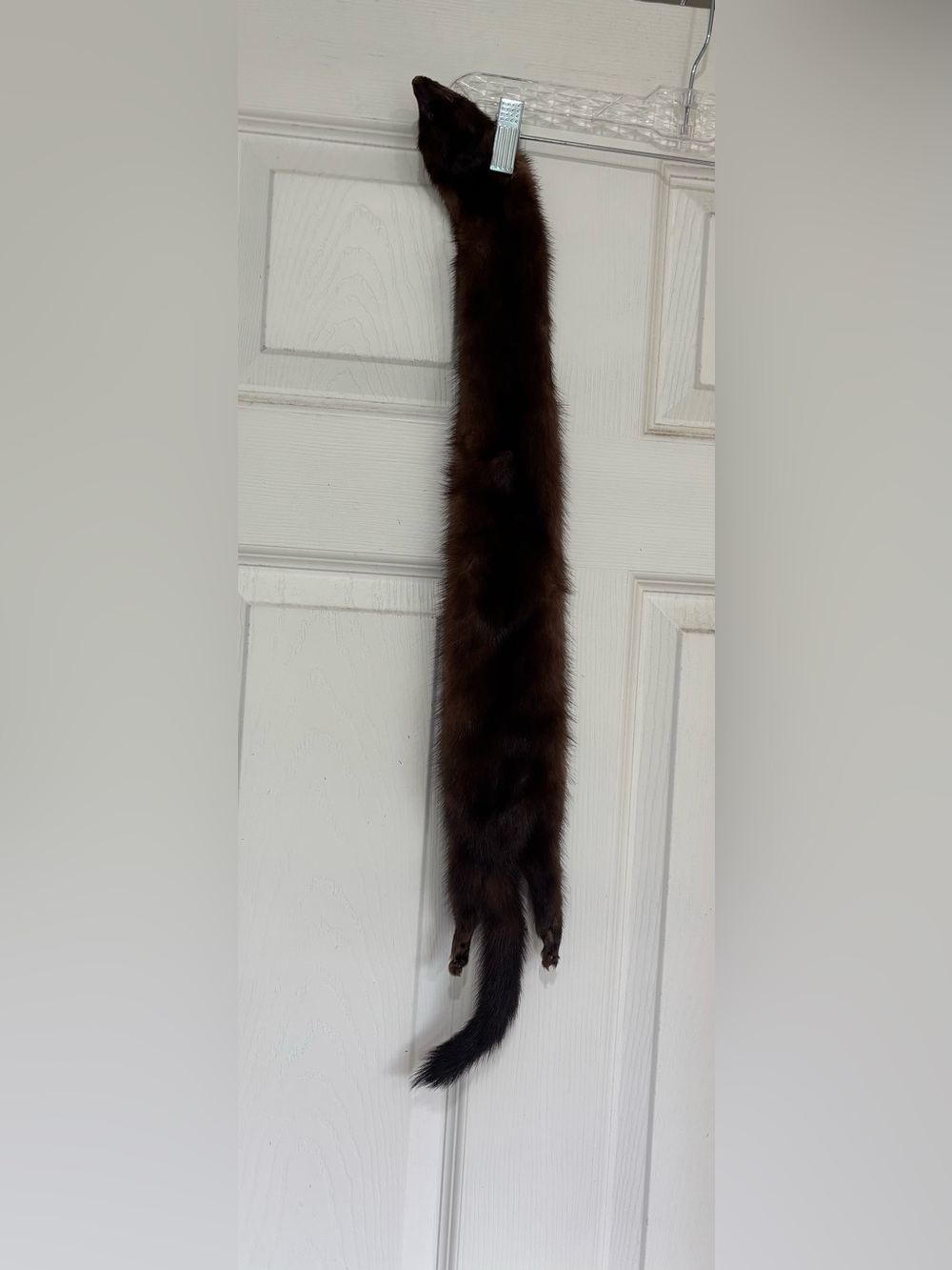 Luxurious Dark Brown Fur Scarf - Elegant Womenโs Accessory